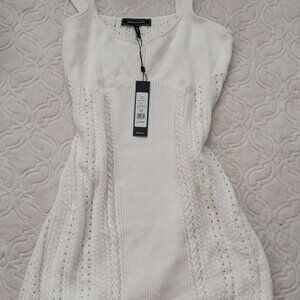 NWT - BCBGMAXAZRIA Womens Knitted Above Knee Size L White